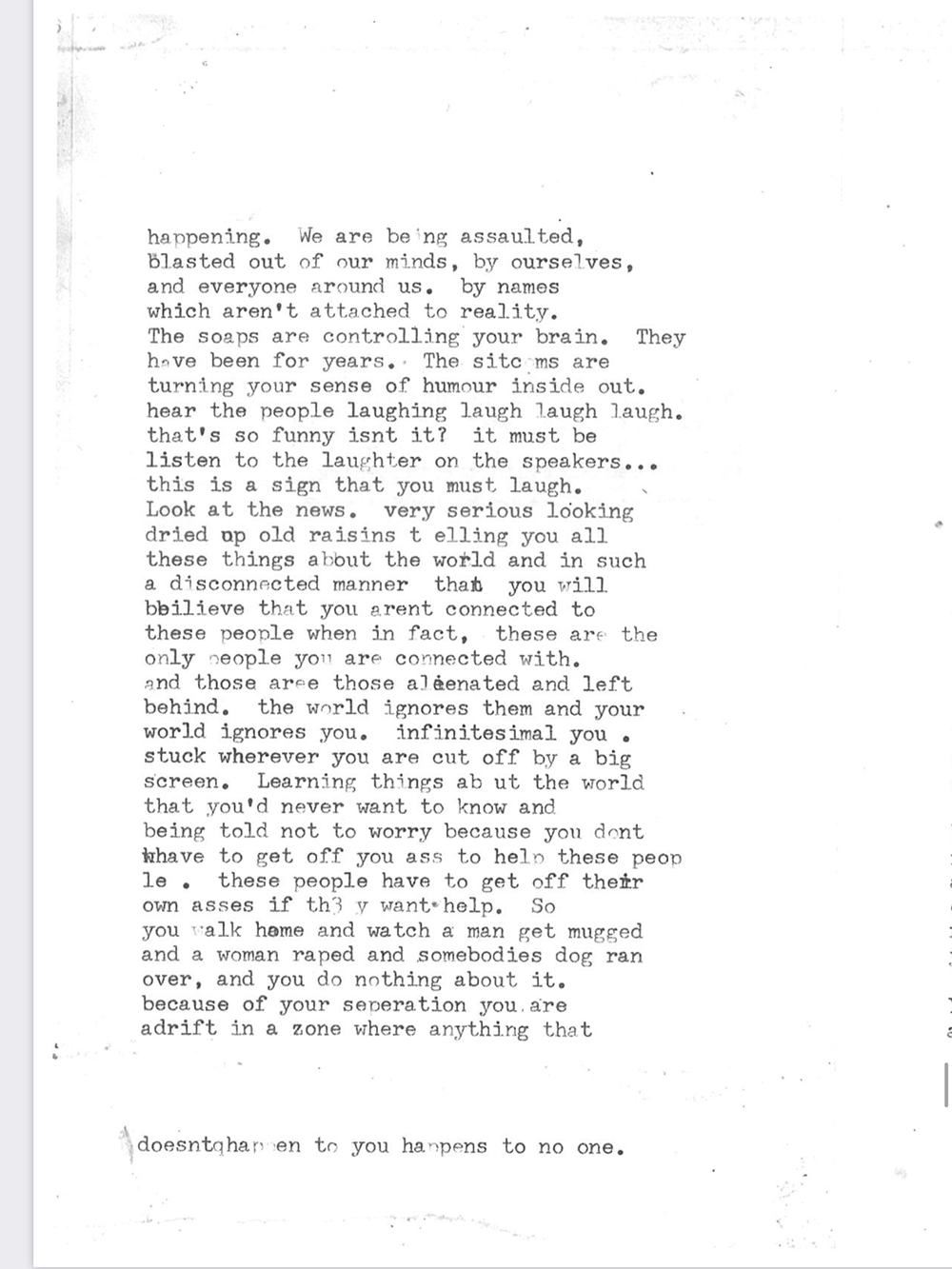 an image of typewritten text